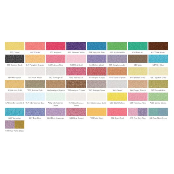 Pearl Ex Epoxy Pigments Colour Chart